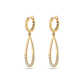 Diamond Ellipse Hoop Drop Earrings - Dracakis Jewellers